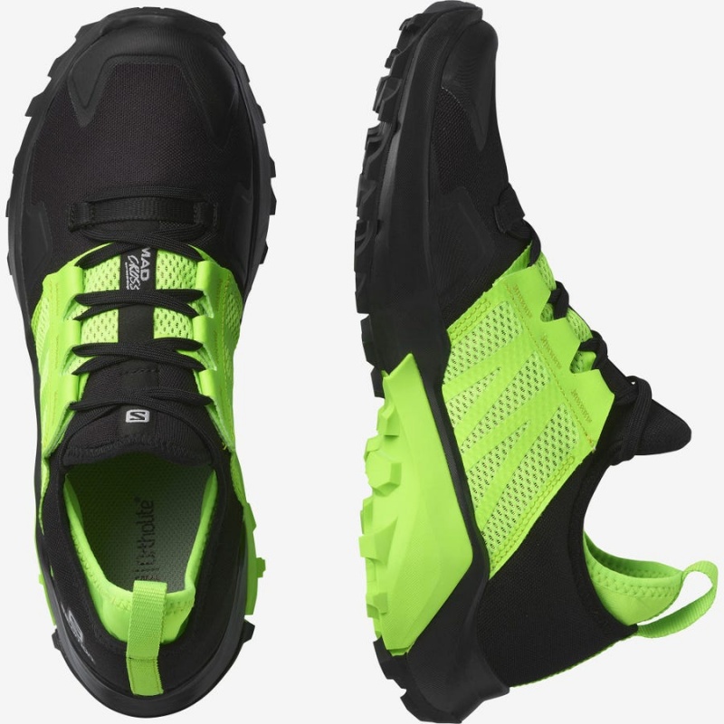 Zapatillas Trail Running Salomon MADCROSS Hombre Negras Verde | UY 3532XYU