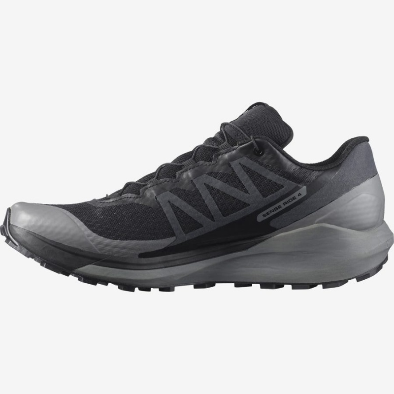 Zapatillas Trail Running Salomon SENSE RIDE 4 GORE-TEX INVISIBLE FIT Hombre Negras Negras | UY 3519GSO