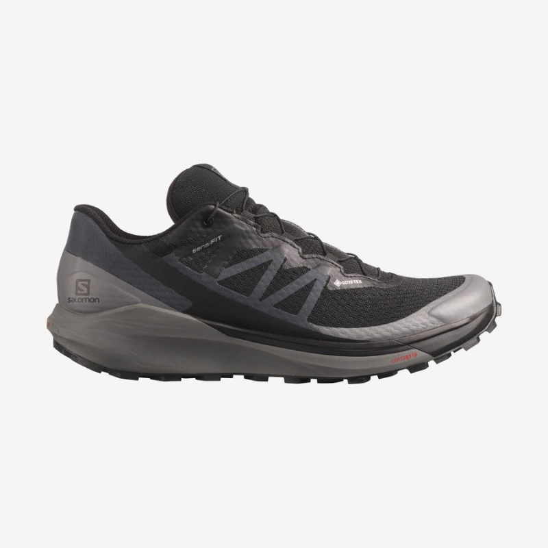 Zapatillas Trail Running Salomon SENSE RIDE 4 GORE-TEX INVISIBLE FIT Hombre Negras Negras | UY 3519GSO