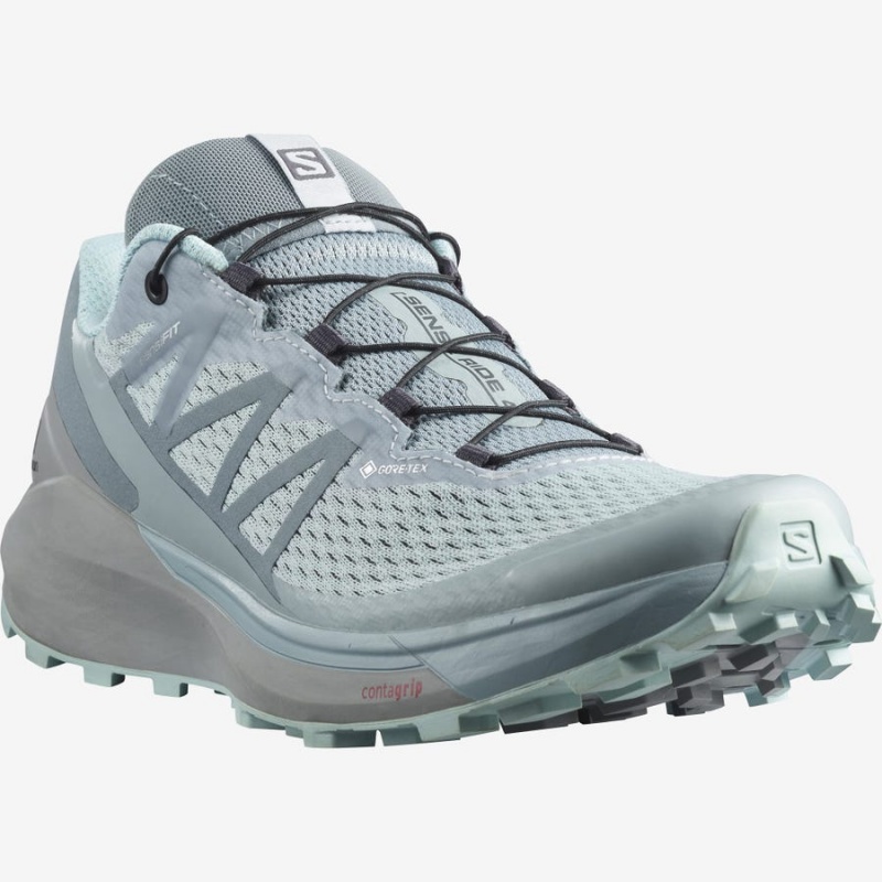 Zapatillas Trail Running Salomon SENSE RIDE 4 GORE-TEX INVISIBLE FIT Mujer Turquesa | UY 2762TCE