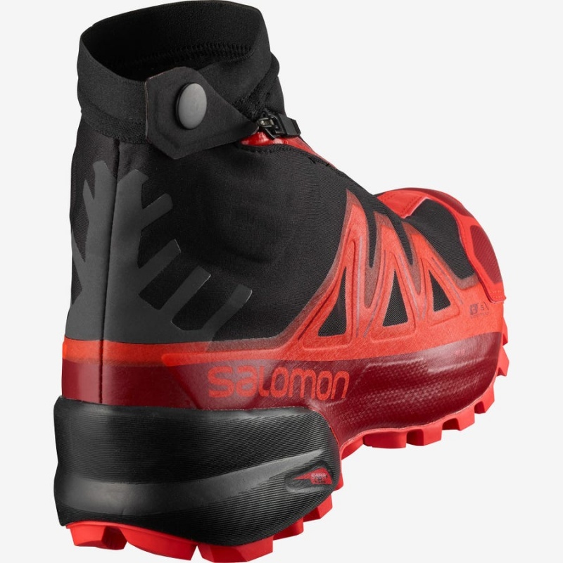 Zapatillas Trail Running Salomon SNOWSPIKE CLIMASALOMON™ WATERPROOF Hombre Negras Rojas | UY 3494OKI