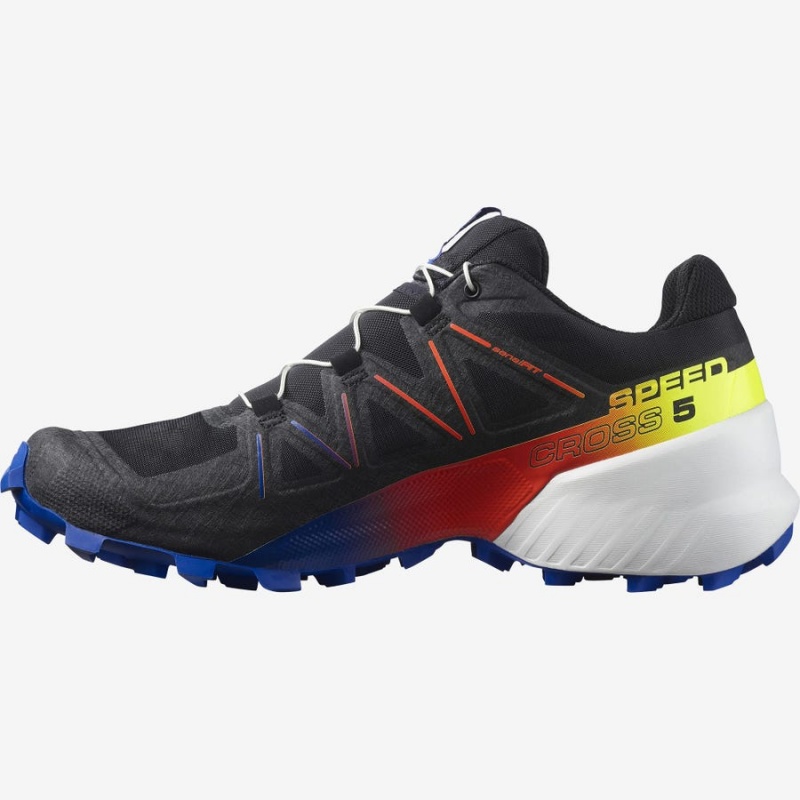 Zapatillas Trail Running Salomon SPEEDCROSS 5 RACING PACK Hombre Negras Azules | UY 3503JPQ