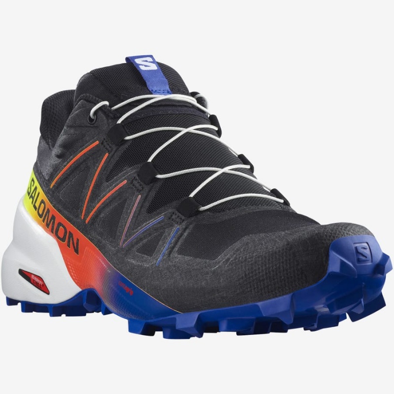 Zapatillas Trail Running Salomon SPEEDCROSS 5 RACING PACK Hombre Negras Azules | UY 3503JPQ