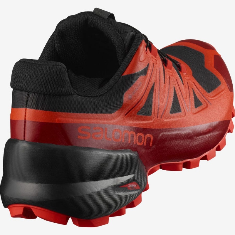 Zapatillas Trail Running Salomon SPIKECROSS 5 GORE-TEX Hombre Negras Rojas | UY 3525FDN