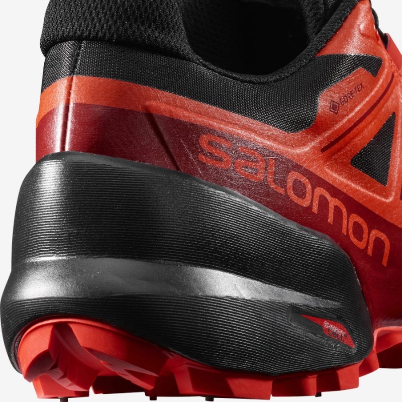 Zapatillas Trail Running Salomon SPIKECROSS 5 GORE-TEX Hombre Negras Rojas | UY 3525FDN