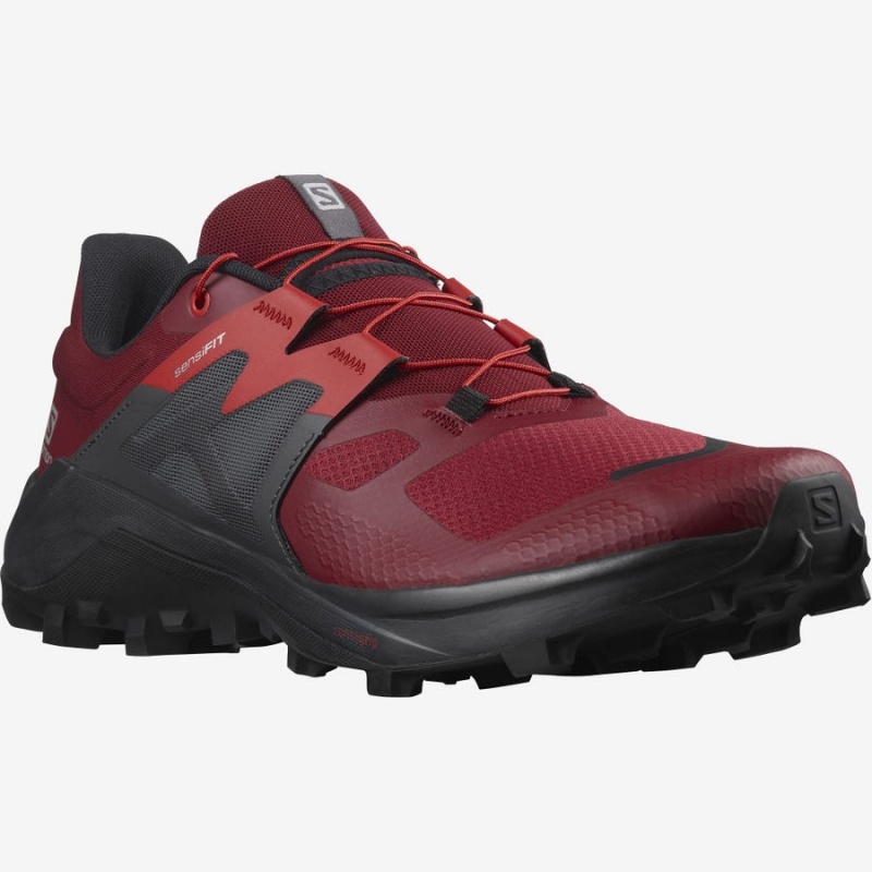 Zapatillas Trail Running Salomon WILDCROSS 2 Hombre Negras Rojas | UY 3522AHK