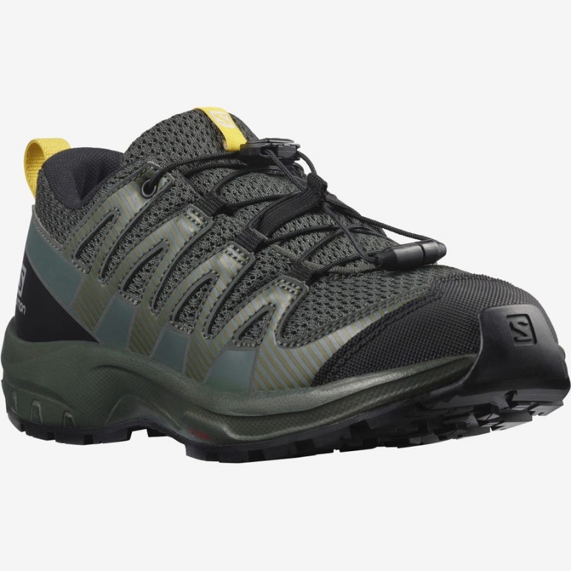 Zapatillas Trail Running Salomon XA PRO V8 Niños Verde Oliva | UY 2030KOR