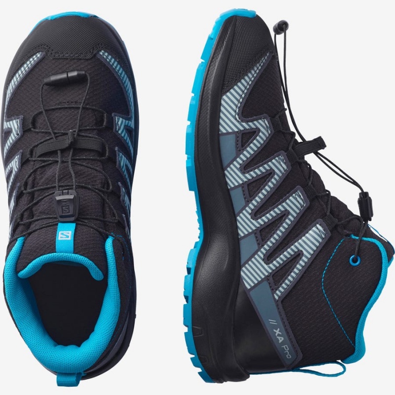 Zapatillas Trail Running Salomon XA PRO V8 MID CLIMASALOMON™ WATERPROOF Niños Negras | UY 2028HAP