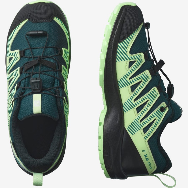 Zapatillas Trail Running Salomon XA PRO V8 CLIMASALOMON™ WATERPROOF Niños Verde | UY 2021OKI