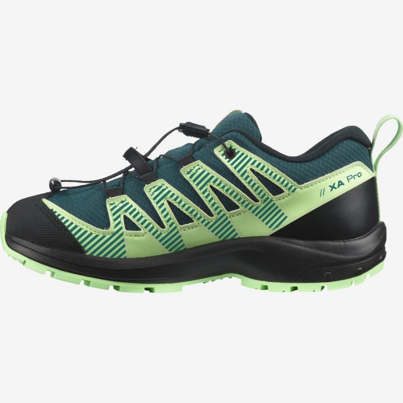 Zapatillas Trail Running Salomon XA PRO V8 CLIMASALOMON™ WATERPROOF Niños Verde | UY 2021OKI