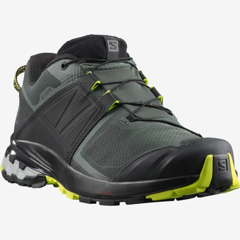 Zapatillas Trail Running Salomon XA WILD GORE-TEX Hombre Negras Verde Oliva | UY 3501GSO