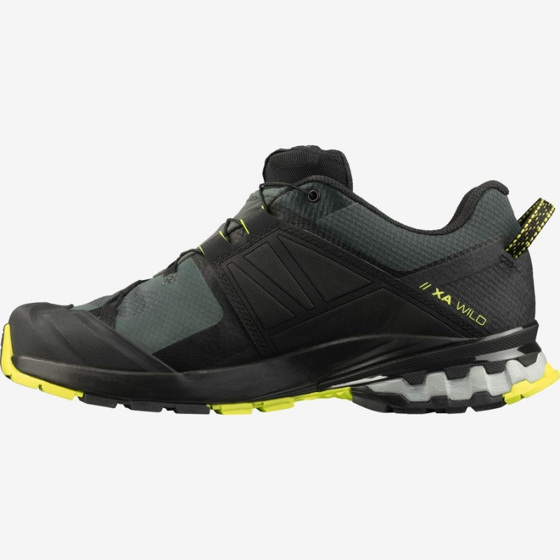 Zapatillas Trail Running Salomon XA WILD GORE-TEX Hombre Negras Verde Oliva | UY 3501GSO