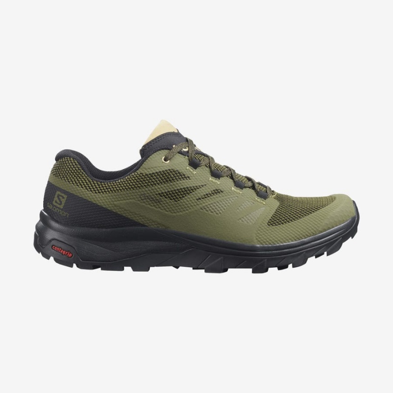 Zapatillas de Senderismo Salomon OUTLINE WIDE GORE-TEX Hombre Verde Oliva | UY 3611XYU