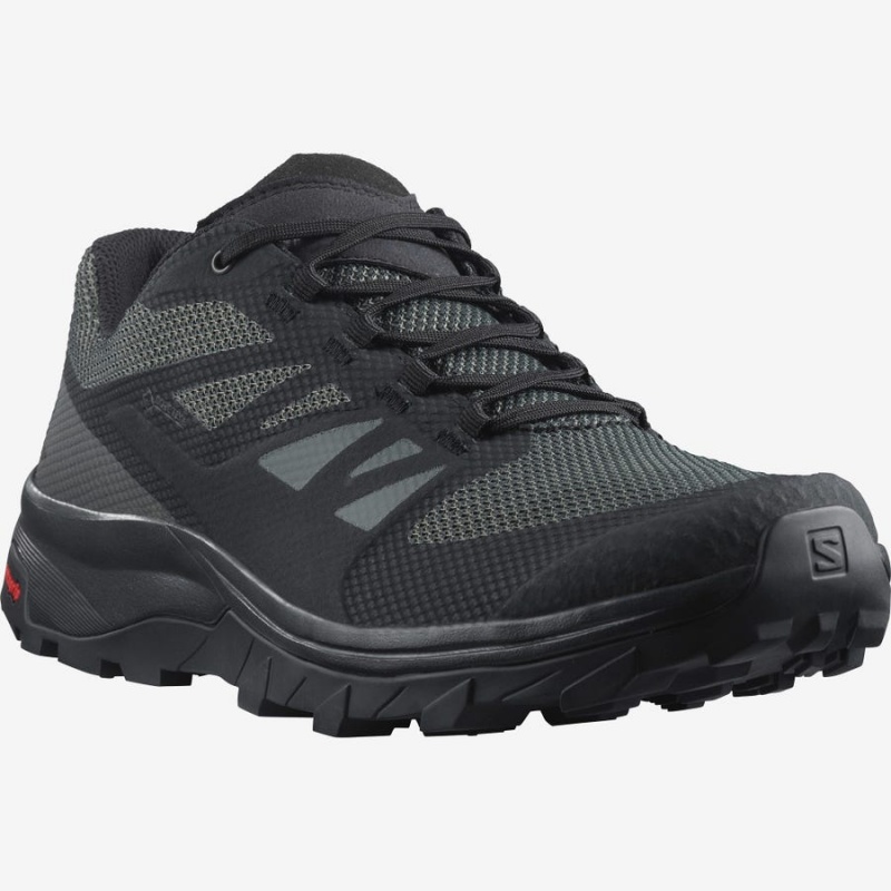 Zapatillas de Senderismo Salomon OUTLINE WIDE GORE-TEX Hombre Negras | UY 3610ZUT