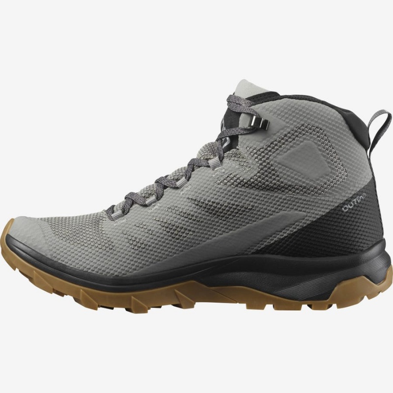 Zapatillas de Senderismo Salomon OUTLINE MID GORE-TEX Hombre Gris Negras | UY 3596UZG