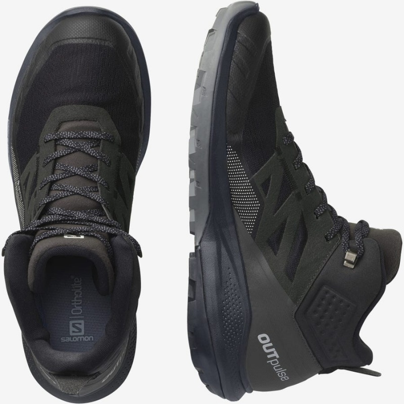 Zapatillas de Senderismo Salomon OUTPULSE MID GORE-TEX Hombre Negras | UY 3541RVD