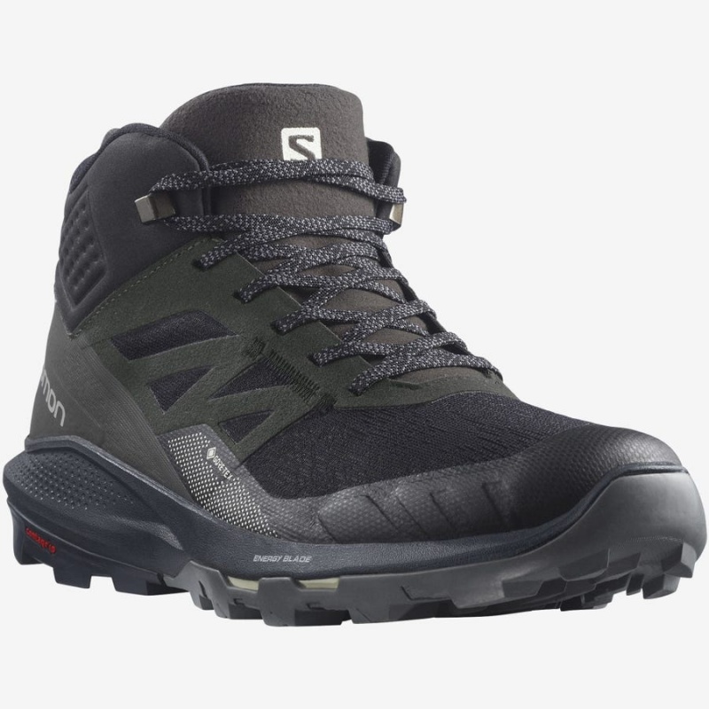 Zapatillas de Senderismo Salomon OUTPULSE MID GORE-TEX Hombre Negras | UY 3541RVD