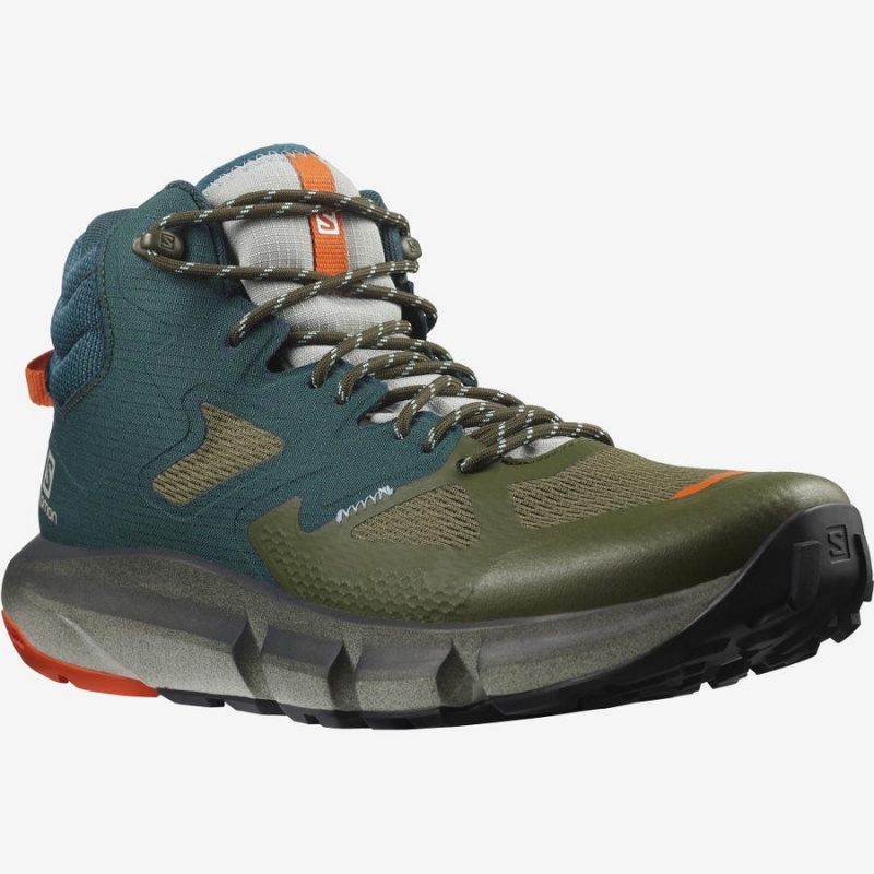 Zapatillas de Senderismo Salomon PREDICT HIKE MID GORE-TEX Hombre Verde Oscuro Verde Oliva | UY 3545ILH