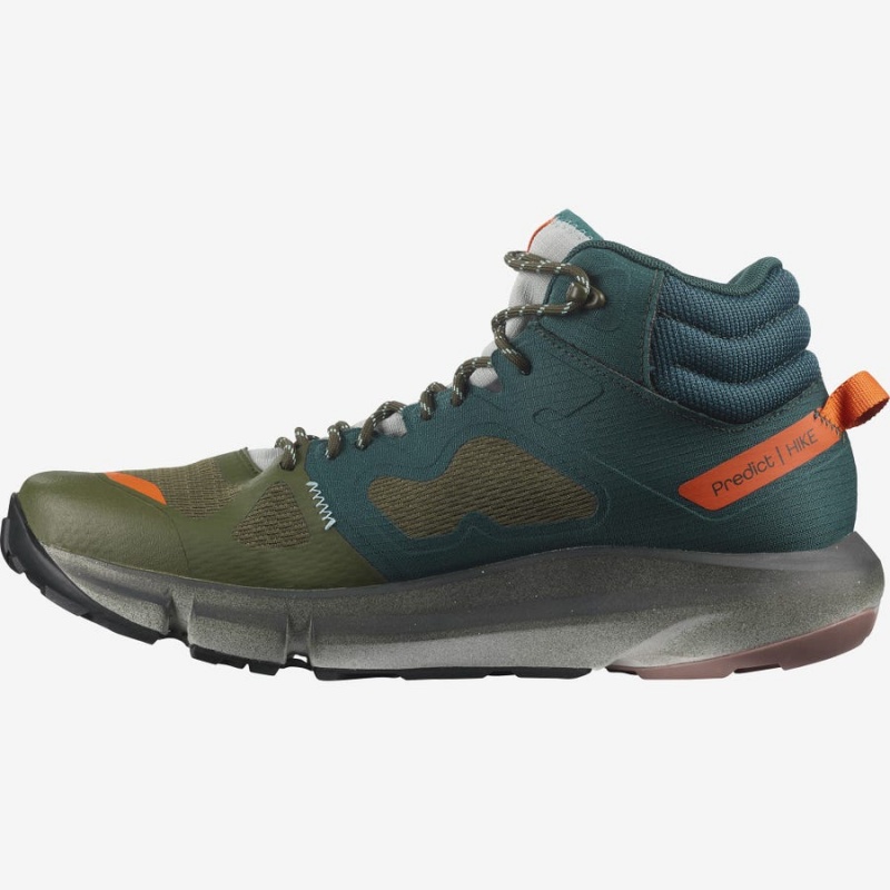 Zapatillas de Senderismo Salomon PREDICT HIKE MID GORE-TEX Hombre Verde Oscuro Verde Oliva | UY 3545ILH