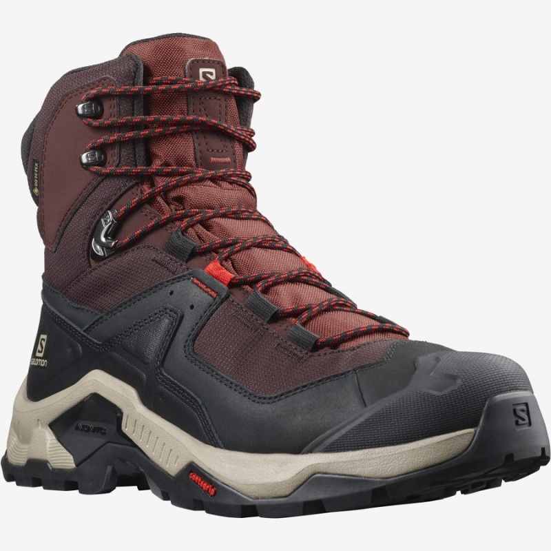 Zapatillas de Senderismo Salomon QUEST ELEMENT GORE-TEX Hombre Gris Rojas | UY 3548AHK