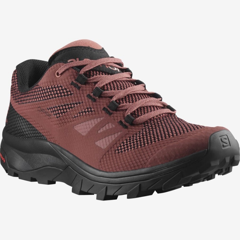 Zapatillas de Senderismo Salomon WoOUTLINE GORE-TEX Mujer Rojas | UY 2795SGL