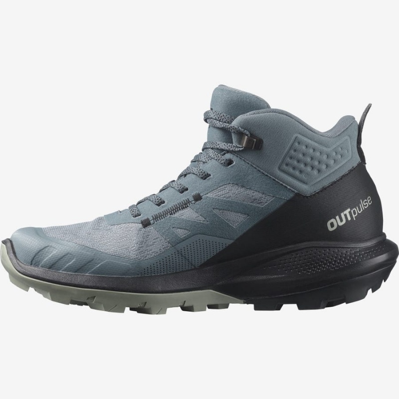 Zapatillas de Senderismo Salomon WoOUTPULSE MID GORE-TEX Mujer Plateadas | UY 2787AHK