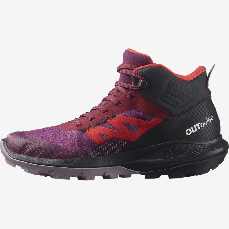 Zapatillas de Senderismo Salomon WoOUTPULSE MID GORE-TEX Mujer Moradas | UY 2785QMA