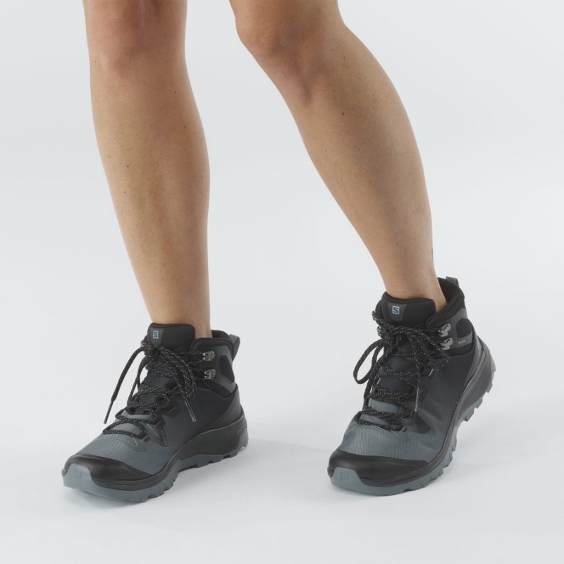 Zapatillas de Senderismo Salomon WoVAYA MID GORE-TEX Mujer Negras | UY 2802LIS