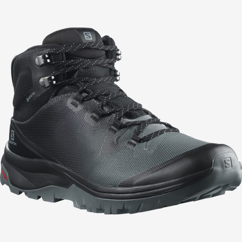 Zapatillas de Senderismo Salomon WoVAYA MID GORE-TEX Mujer Negras | UY 2802LIS