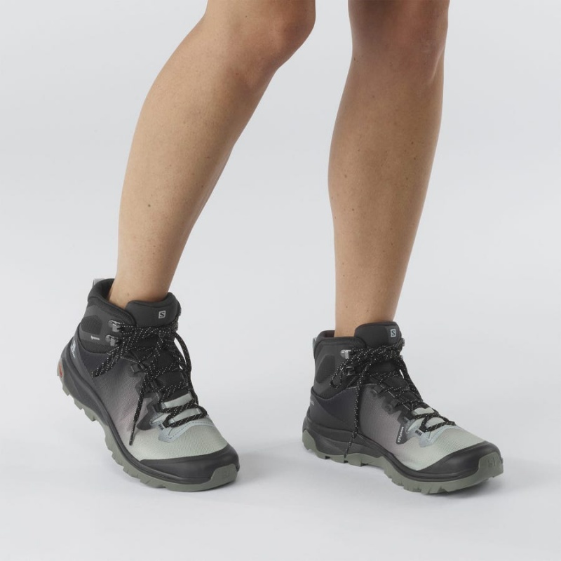 Zapatillas de Senderismo Salomon WoVAYA MID GORE-TEX Mujer Negras Blancas | UY 2801KOR