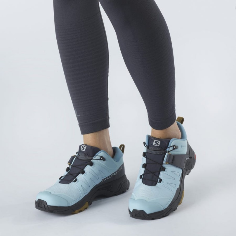 Zapatillas de Senderismo Salomon WoX ULTRA 4 GORE-TEX Mujer Negras Azules | UY 2823DFM