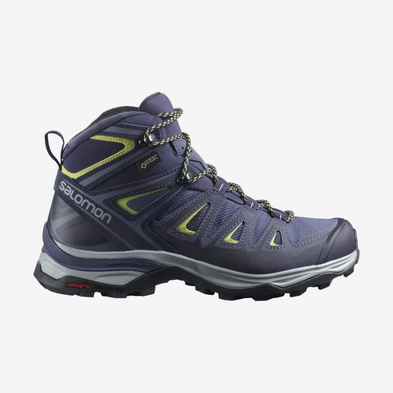 Zapatillas de Senderismo Salomon WoX ULTRA 3 WIDE MID GORE-TEX Mujer Azules | UY 2814TCE