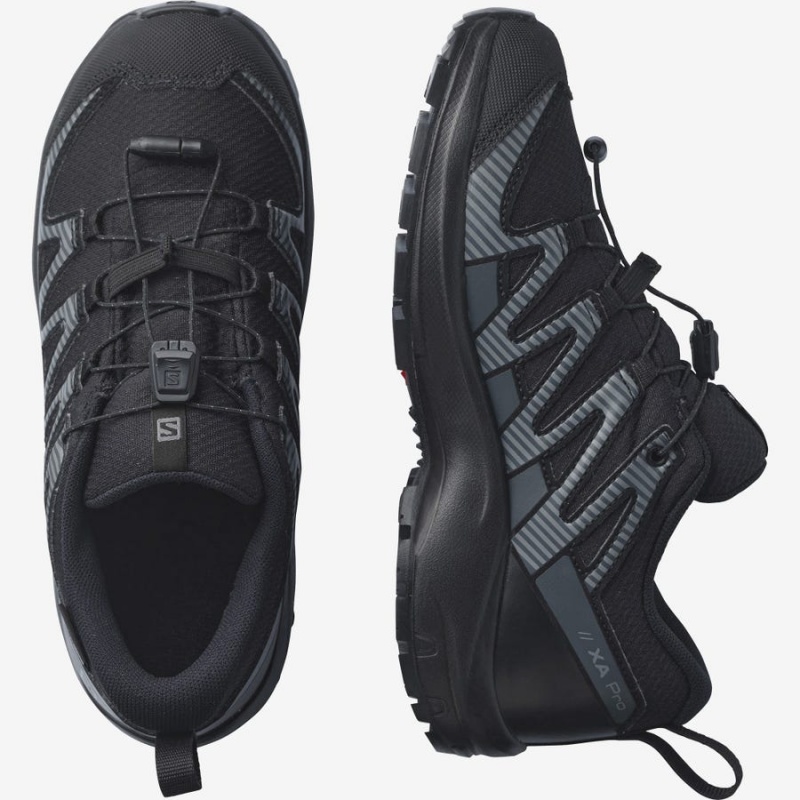 Zapatillas de Senderismo Salomon XA PRO V8 CLIMASALOMON™ WATERPROOF Niños Negras | UY 2039QMA