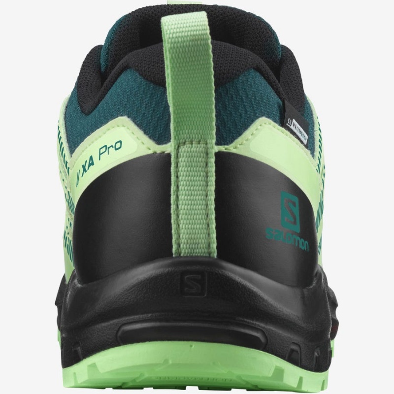 Zapatillas de Senderismo Salomon XA PRO V8 CLIMASALOMON™ WATERPROOF Niños Verde | UY 2037NWY