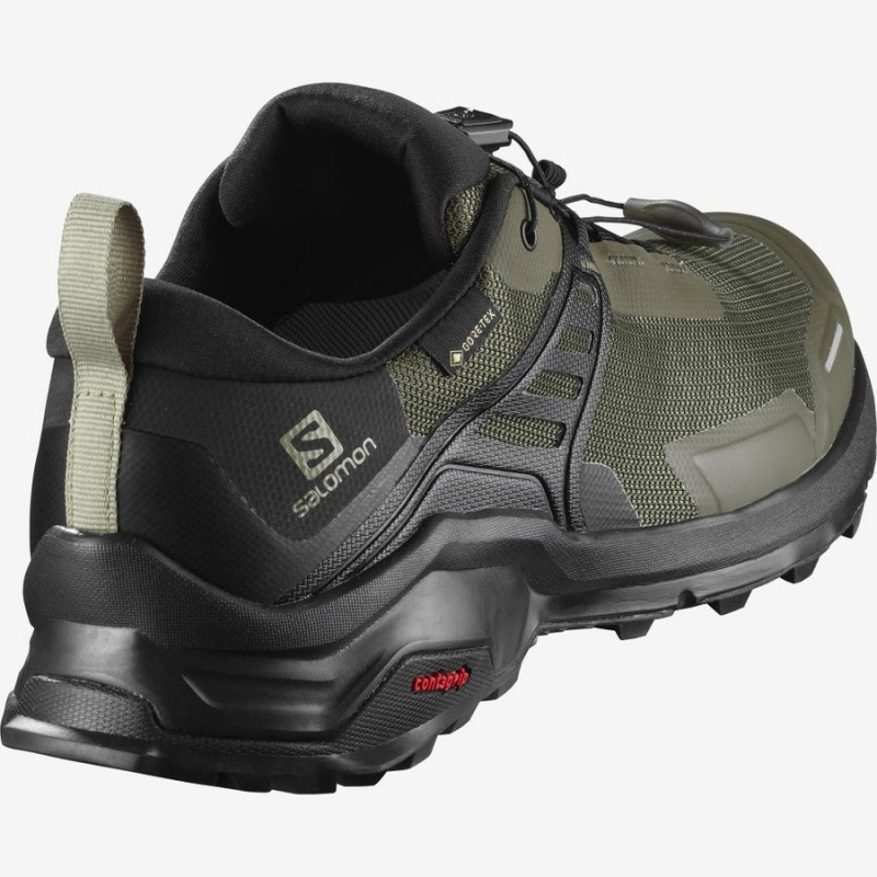 Zapatillas de Senderismo Salomon X RAISE GORE-TEX Hombre Negras Verde Oliva | UY 3602SGL