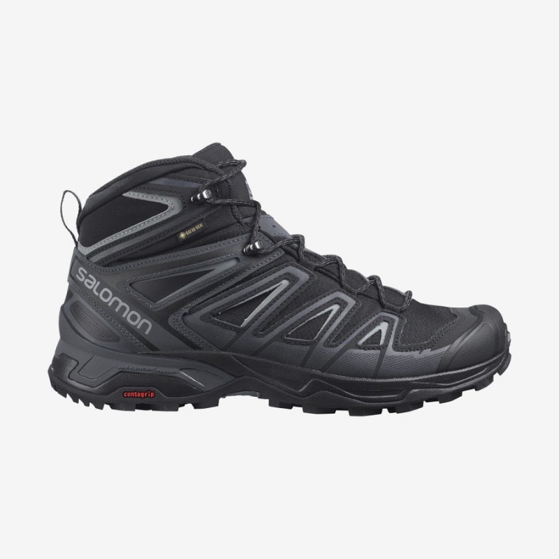 Zapatillas de Senderismo Salomon X ULTRA 3 WIDE MID GORE-TEX Hombre Gris Negras | UY 3595YXF