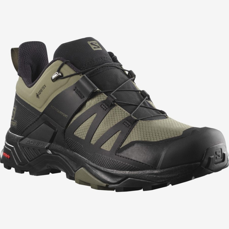 Zapatillas de Senderismo Salomon X ULTRA 4 GORE-TEX Hombre Verde Oliva Negras | UY 3592EBC