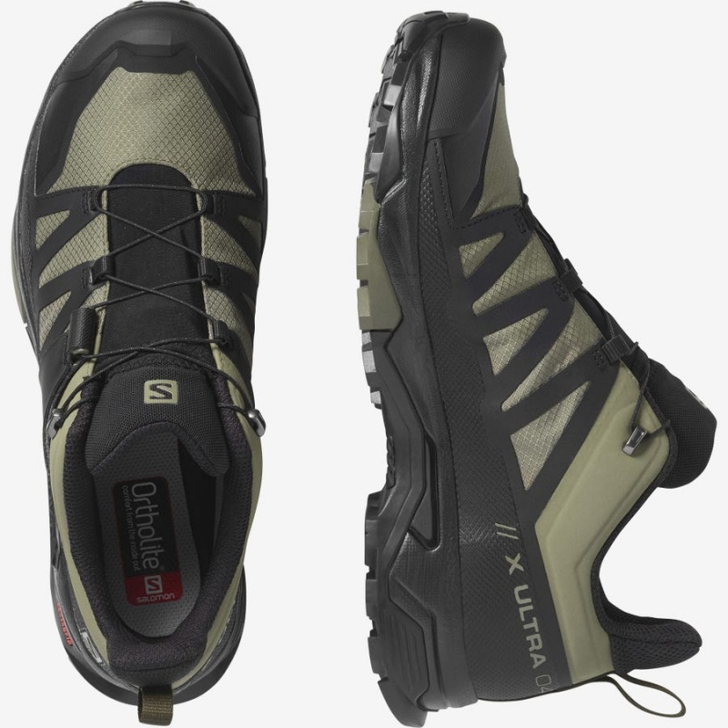 Zapatillas de Senderismo Salomon X ULTRA 4 GORE-TEX Hombre Verde Oliva Negras | UY 3592EBC