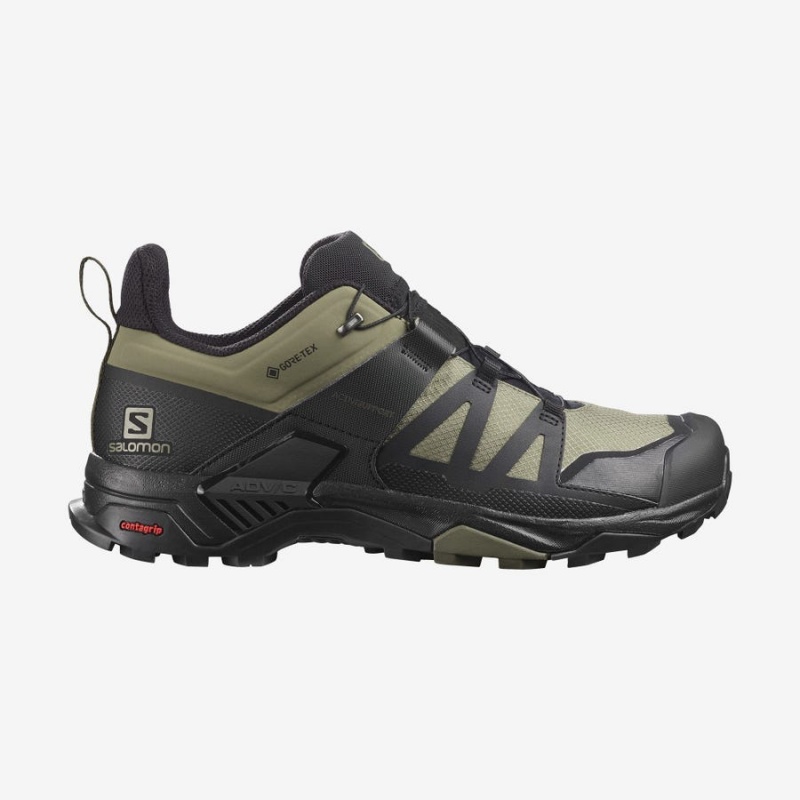 Zapatillas de Senderismo Salomon X ULTRA 4 GORE-TEX Hombre Verde Oliva Negras | UY 3592EBC