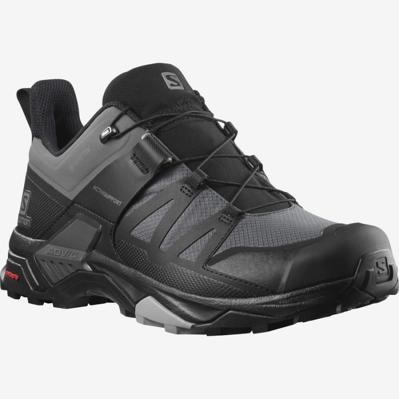 Zapatillas de Senderismo Salomon X ULTRA 4 GORE-TEX Hombre Gris Negras | UY 3591WNB