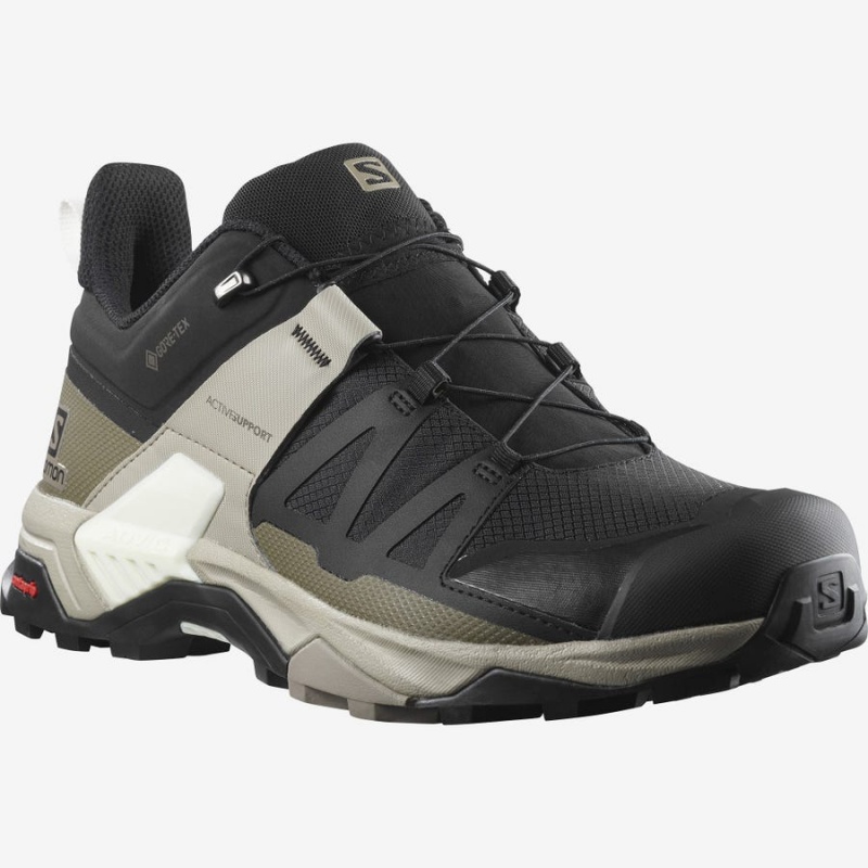 Zapatillas de Senderismo Salomon X ULTRA 4 GORE-TEX Hombre Gris Negras Verde | UY 3590QMA