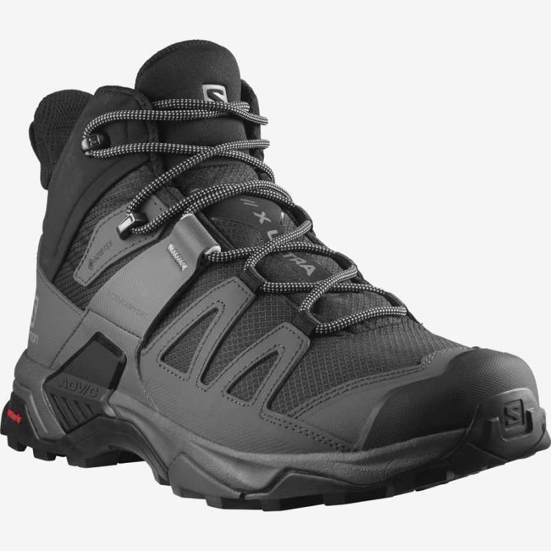 Zapatillas de Senderismo Salomon X ULTRA 4 MID WIDE GORE-TEX Hombre Negras Azules | UY 3623GSO