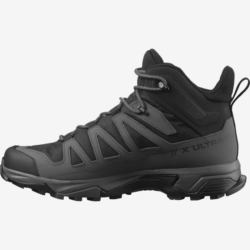 Zapatillas de Senderismo Salomon X ULTRA 4 MID WIDE GORE-TEX Hombre Negras Azules | UY 3623GSO