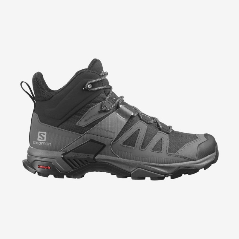 Zapatillas de Senderismo Salomon X ULTRA 4 MID WIDE GORE-TEX Hombre Negras Azules | UY 3623GSO