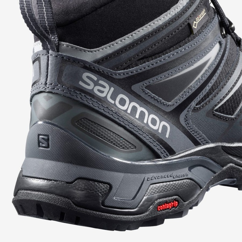 Zapatillas de Senderismo Salomon X ULTRA 3 MID GORE-TEX Hombre Gris Negras | UY 3576DFM