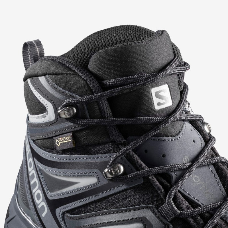 Zapatillas de Senderismo Salomon X ULTRA 3 MID GORE-TEX Hombre Gris Negras | UY 3576DFM