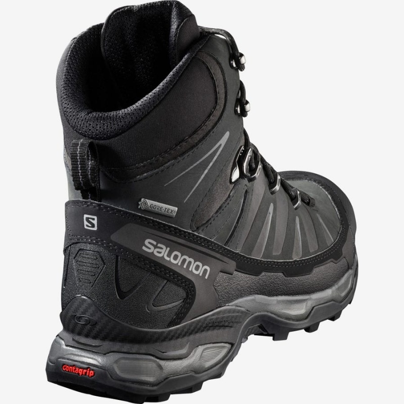 Zapatillas de Senderismo Salomon X ULTRA TREK GORE-TEX Hombre Gris Negras Verde | UY 3575SGL