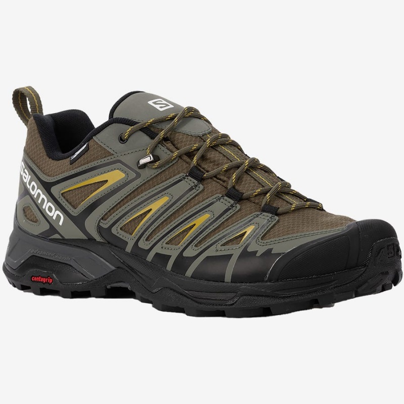 Zapatillas de Senderismo Salomon X ULTRA PIONEER CLIMASALOMON™ WATERPROOF Hombre Verde Oliva Negras | UY 3555JPQ