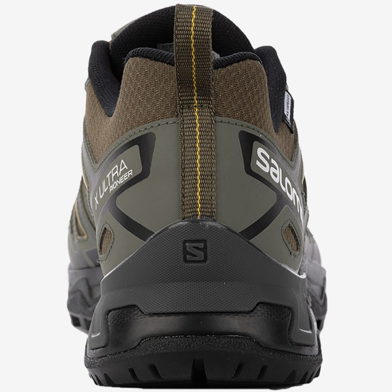 Zapatillas de Senderismo Salomon X ULTRA PIONEER CLIMASALOMON™ WATERPROOF Hombre Verde Oliva Negras | UY 3555JPQ