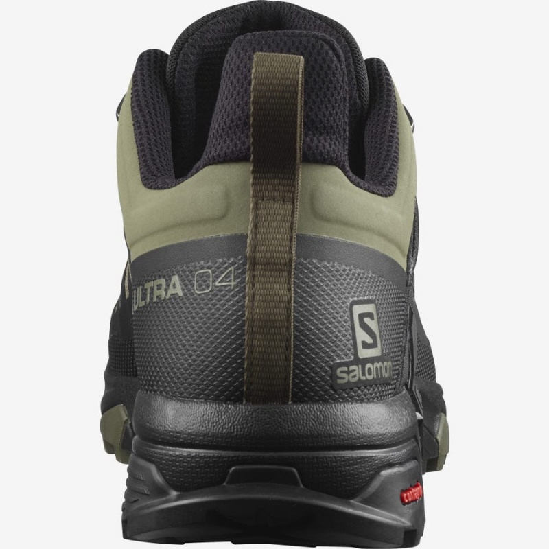 Zapatillas de Senderismo Salomon X ULTRA 4 WIDE GORE-TEX Hombre Verde Oliva Negras | UY 3552FDN